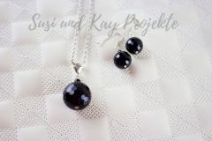 Onyx-Schmuck-Schwarz-Set-Ohrringe-und-Anhänger